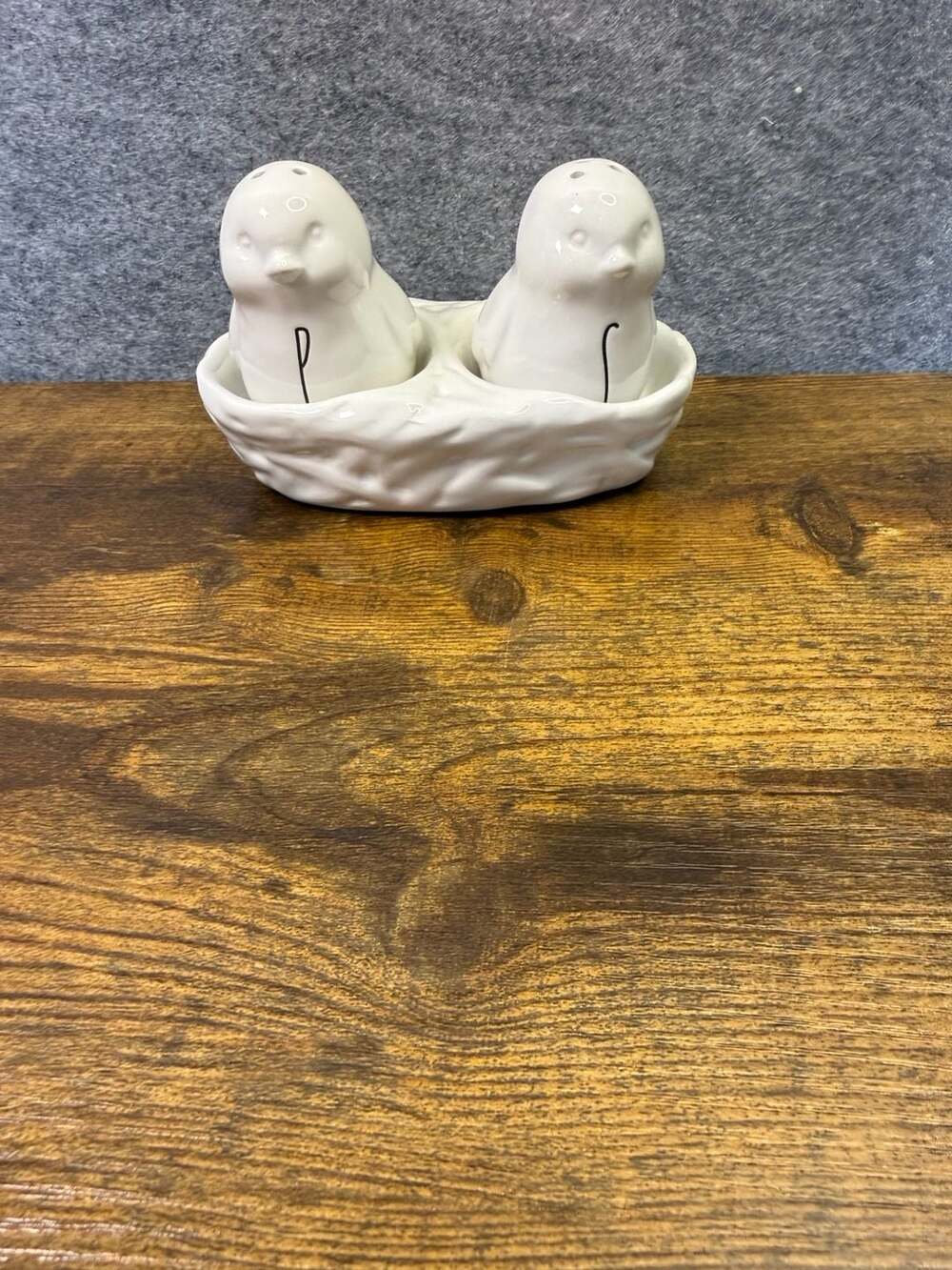 Rae Dunn Little Bird Salt and Pepper Shakers in a Nest Artisan Collection